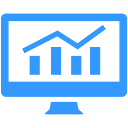 Charts on computer screen icon